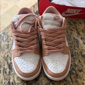 Nike White and Brown Sneakers